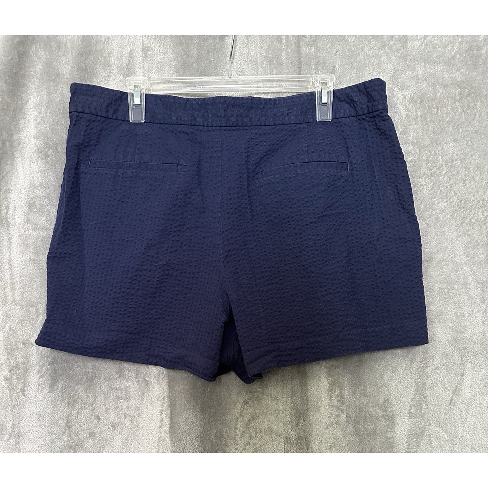 Banana Republic Shorts Size 14 Womens Maritime Blue Seersucker Pleated Shorts